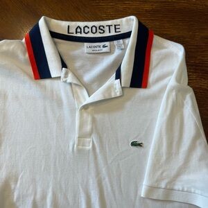 Lacoste White Polo with Navy Accents